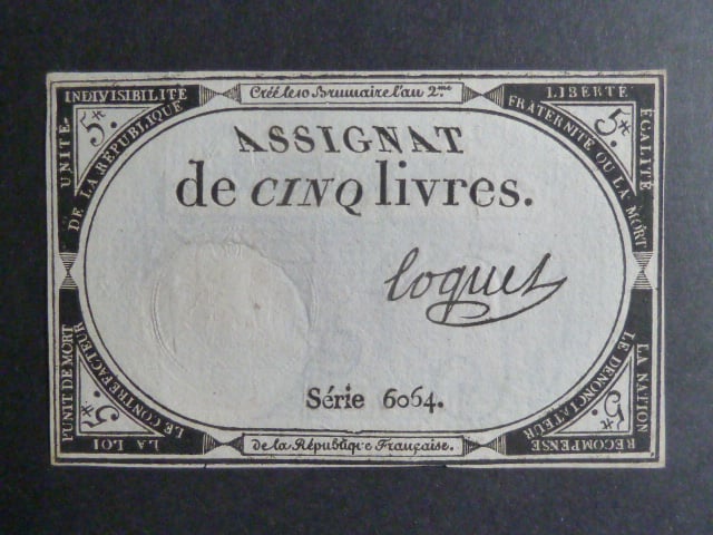 5 Livres 1793 podpis Loquet, BNB. B713, Pi. A76