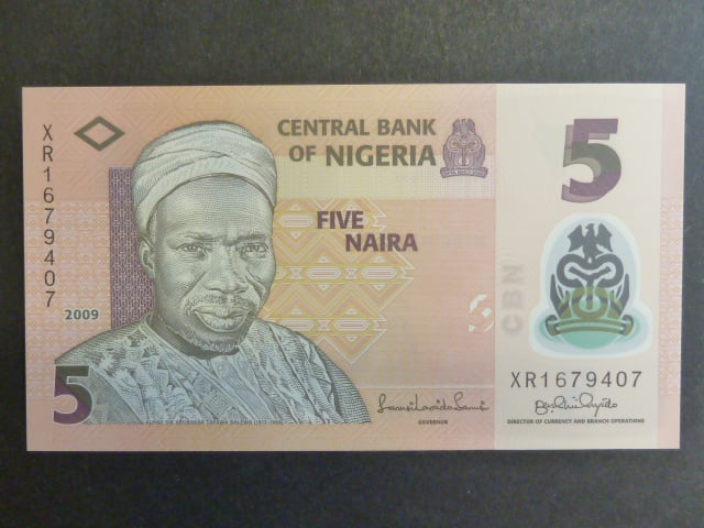 NIGÉRIE, 5 Naira 2009 7-ti místný číslovač, BNB. B234b, Pi. 38