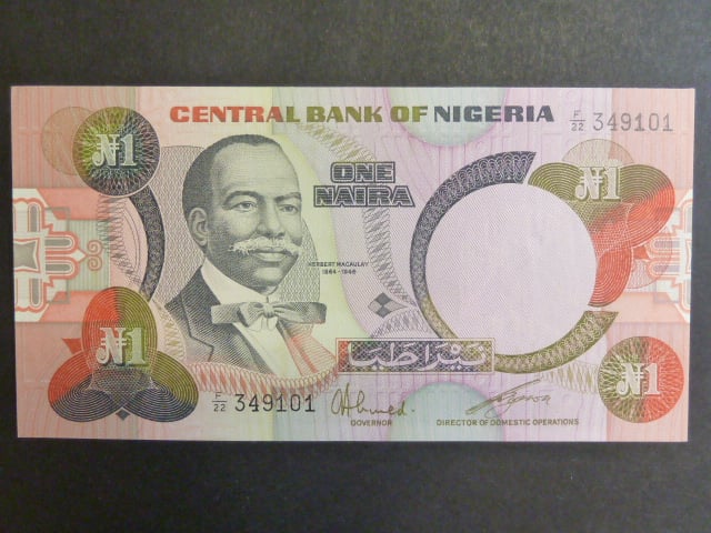 NIGÉRIE, 1 Naira 1984, BNB. B221a, Pi. 23