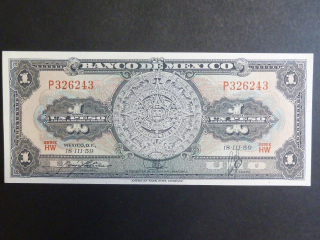 MEXIKO, 1 Peso 18.III.1959, BNB. B616d, Pi. 59