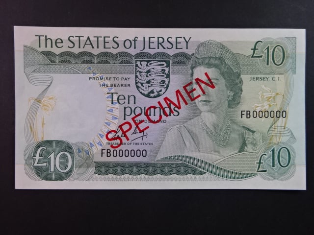 10 Pounds 1983 série FB 000000 anulát s přetiskem SPECIMEN, BNB. B113bs, Pi. 13