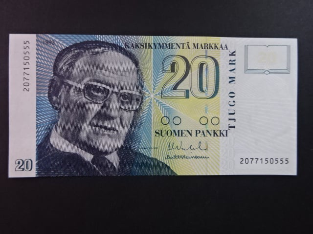 20 Markkaa / Mark 1993 var. podpisů, BNB. B402a, Pi. 122
