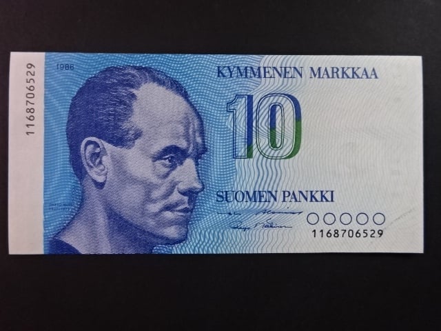 10 Markkaa / Mark 1986, var. podpisů, BNB. B397a