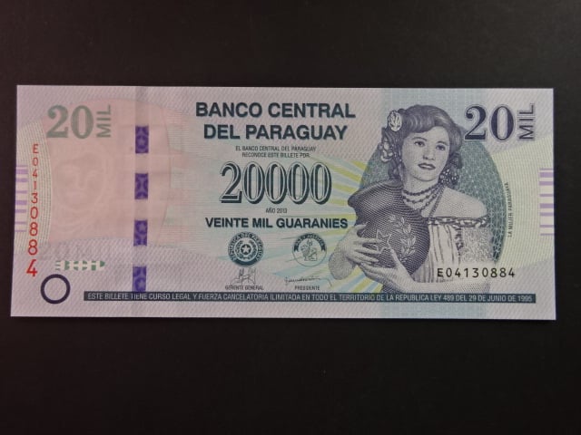 PARAGUAY, 20.000 Guaranies 2013, BNB. B859a, Pi. 235