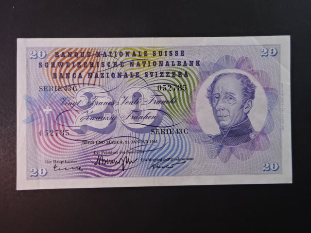 20 Franken 21.1.1965, podpis 40, BNB B332l, Pi. 46