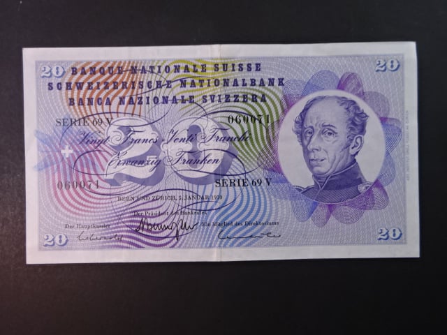 20 Franken 5.1.1970, podpis 45, BNB B332r, Pi. 46