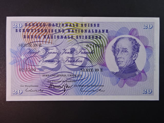 20 Franken 7.3.1973, podpis 45, BNB B332u, Pi. 46
