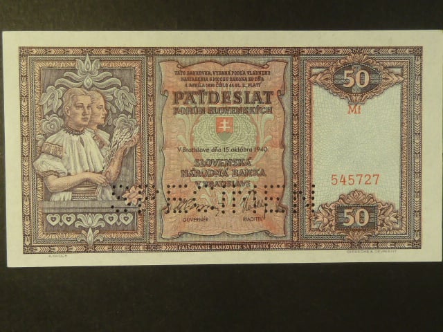 50 Ks 1940 série Mf, perf. SPECIMEN dole