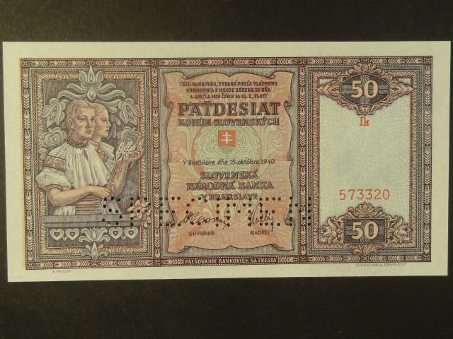 50 Ks 1940 série Ik, perf. SPECIMEN dole