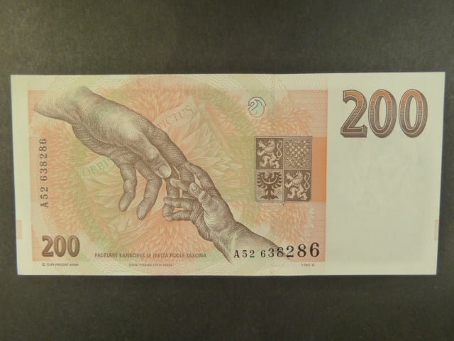 200 Kč 1993 série A 52 proužek Kč