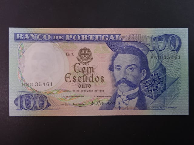 100 Escudos 1978, Pi. 169b, varianta podpisu 1