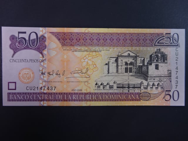 DOMINIKÁNA, 50 Pesos 2008, BNB. B697a, Pi. 176A