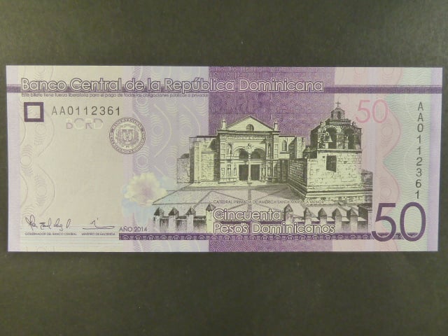 DOMINIKÁNA, 50 Pesos 2014, BNB. B720a, Pi. 189a