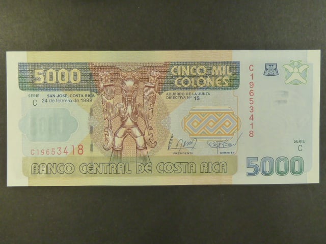 KOSTARIKA, 5000 Colones 1999, BNB. B550a, Pi. 268