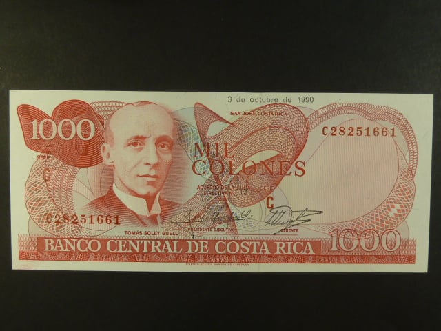 KOSTARIKA, 1000 Colones 1990, BNB. B545f1, Pi. 259