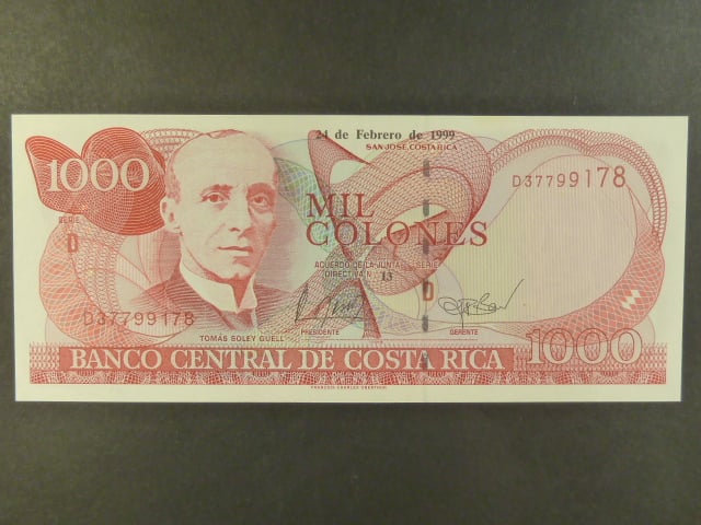 KOSTARIKA, 1000 Colones 1999, BNB. B546c, Pi. 264c