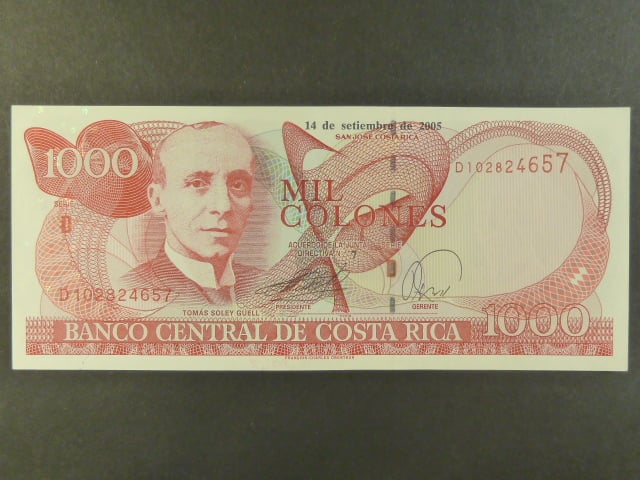 KOSTARIKA, 1000 Colones 2005, BNB. B546f, Pi. 264f