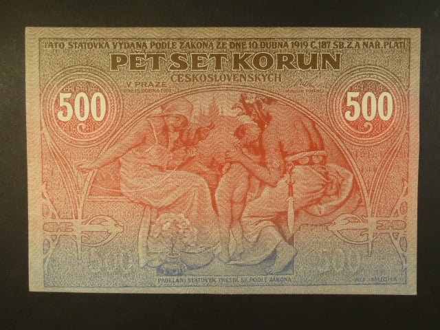 500 Kč 1919 série 026 padělek Meszáros