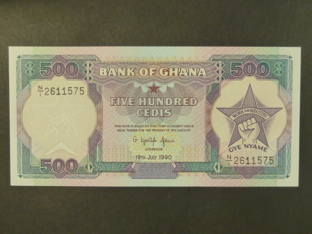 GHANA, 500 Cedis 1990, BNB. B129c, Pi. 28