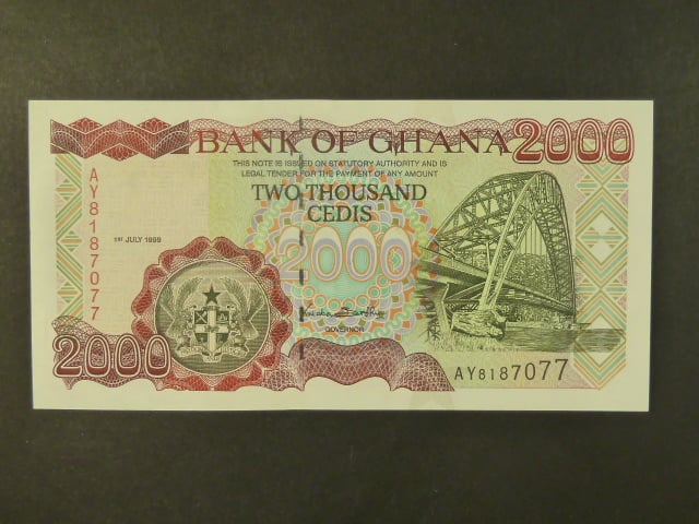 GHANA, 2000 Cedis 1999, BNB. B137d, Pi. 33