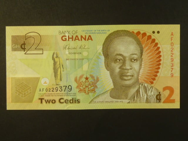 GHANA, 2 Cedis 2010, BNB. B150a, Pi. 37Aa