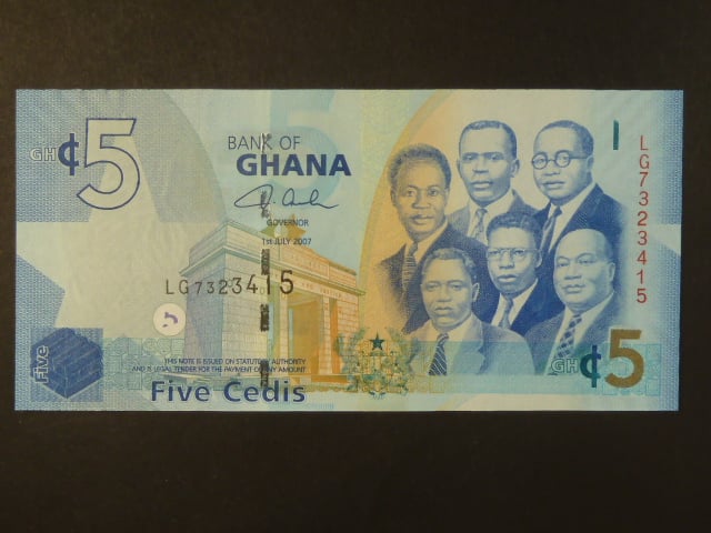 GHANA, 5 Cedis 2007, BNB. B146a Pi. 38