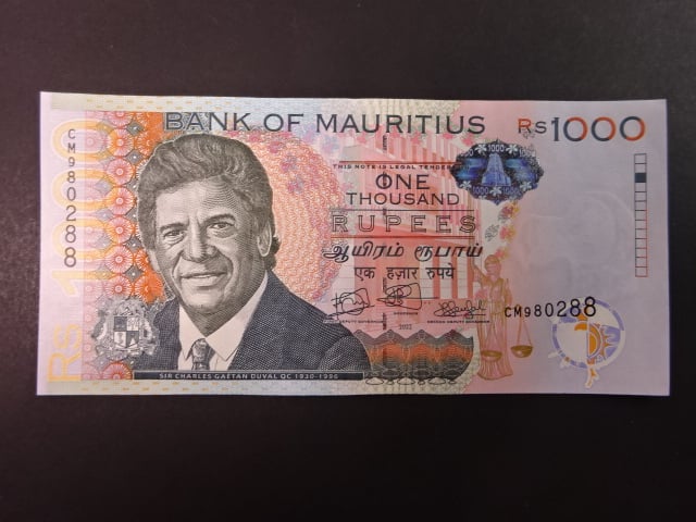 MAURITIUS, 1000 Rupees 2022, BNB. B429f, Pi. 63f