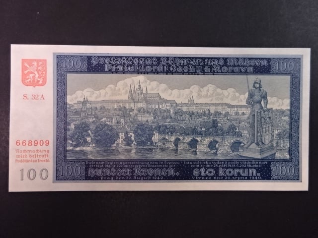 100 K 1940 série 32 A, II. vydání, perf. SPECIMEN