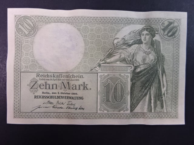 10 Mark 1906 7-mi místný číslovač, Ros. 27, Grab. DEU-53b