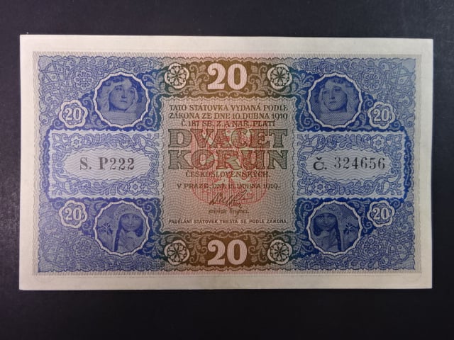 20 Kč 1919 série P 222