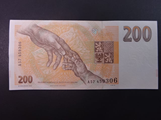 200 Kč 1993 série A 57 proužek Kč
