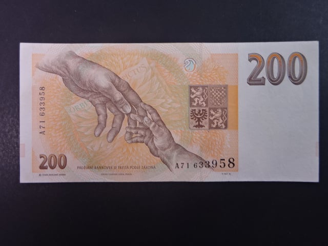 200 Kč 1993 série A 71 proužek Kč