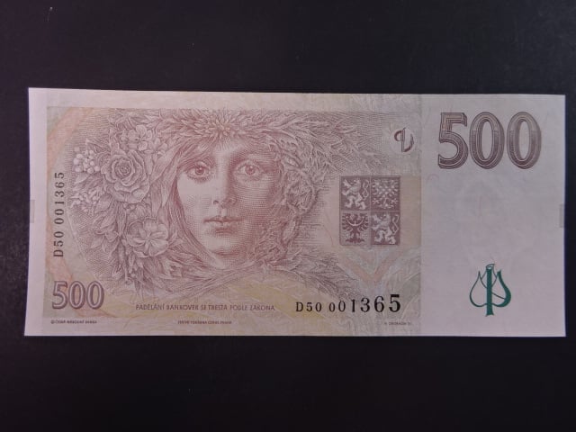 500 Kč 1997 série D 50, vzácná série z II.desky