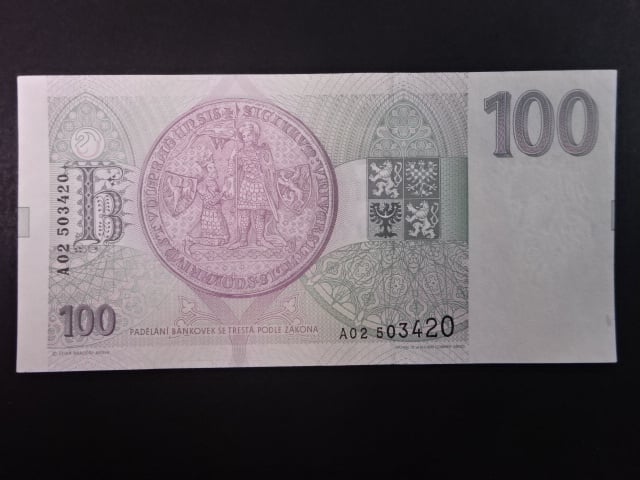 100 Kč 1993 série A 02