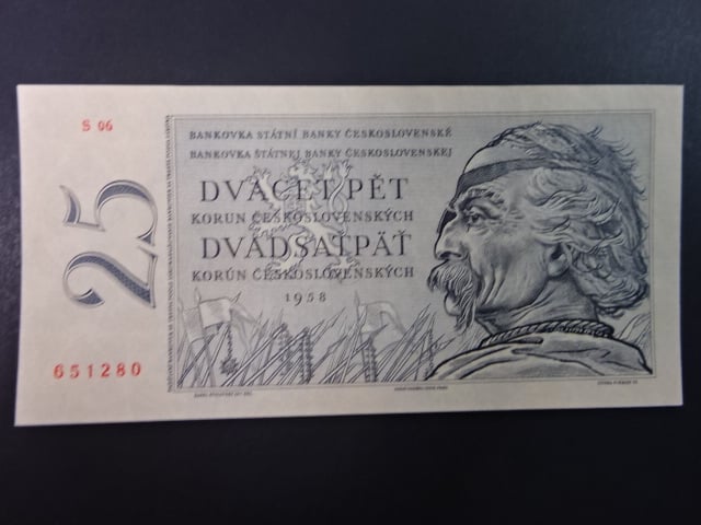 25 Kčs 1958 série S 06 s perf. 3md do obloučku