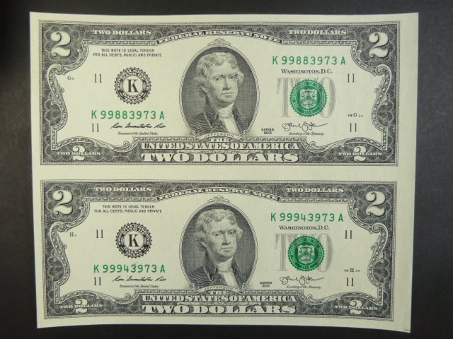 USA, 2 Dollars 2013 K - Texas, ve svislé 2-pásce, Pi. 538K