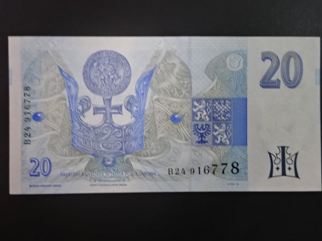 20 Kč 1994 série B 24 proužek vlevo