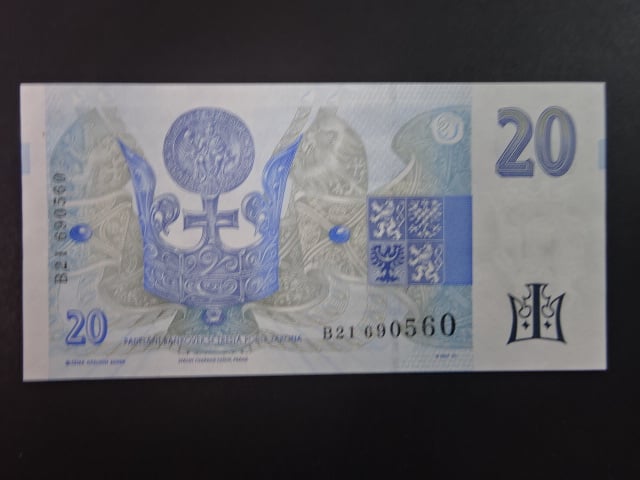 20 Kč 1994 série B 21 proužek vlevo