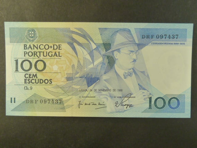 100 Escudos 1988, Pi. 179b, varianta podpisu 2