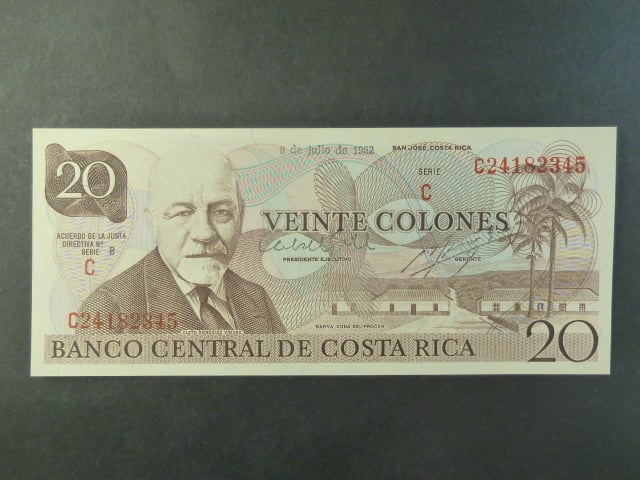 KOSTARIKA, 20 Colones 1982, BNB. B524r, Pi. 238c