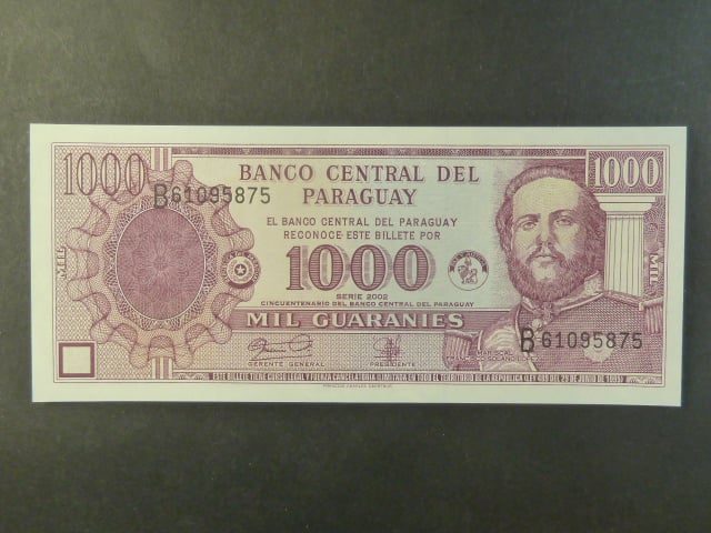 PARAGUAY, 1000 Guaranies 2002, BNB. B839a, Pi. 221