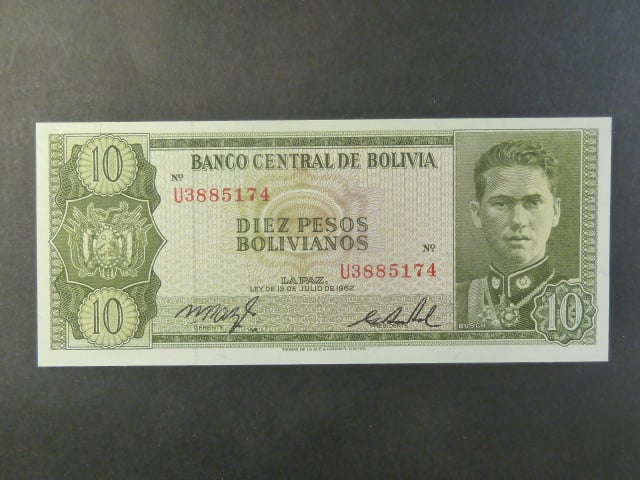 PARAGUAY, 10 Guaranies 1962, BNB. B343s, Pi. 154