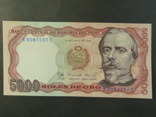 PERU, 1000 Soles 1985, BNB. B447c, Pi. 117