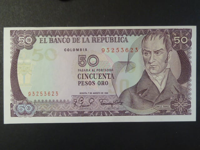KOLUMBIE, 50 Pesos 1981, BNB. B954d, Pi. 422