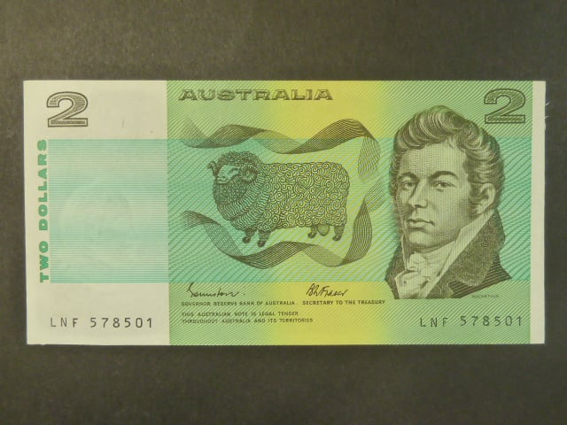 AUSTRÁLIE, 2 Dollars No date, sign. Johnston/Fraser, BNB. 211g, Pi. 43