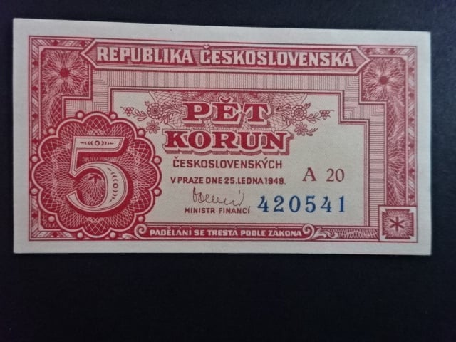 5 Kčs 1949 série A 20