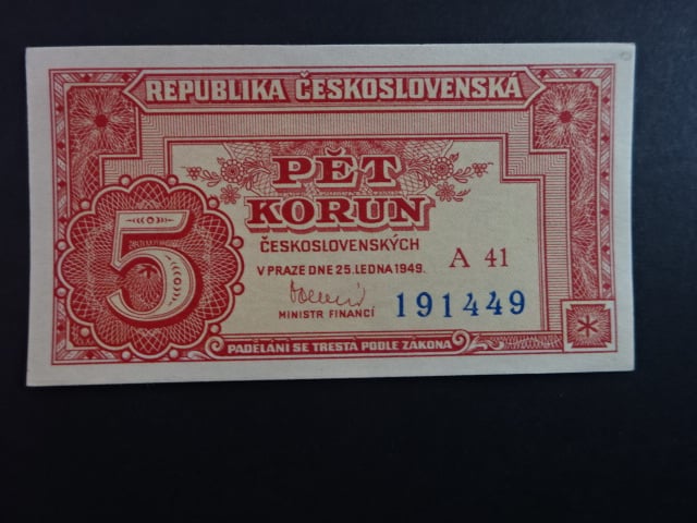 5 Kčs 1949 série A 41