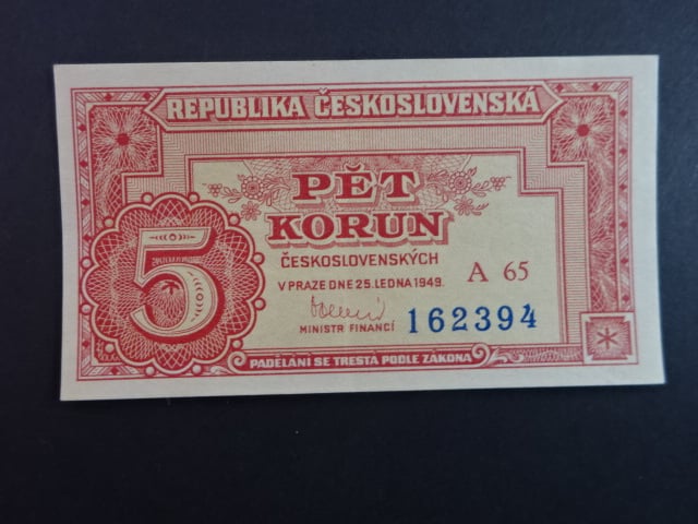 5 Kčs 25.1.1949 série A 65