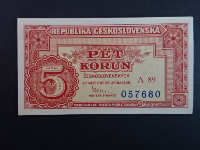 5 Kčs 1949 série A 89