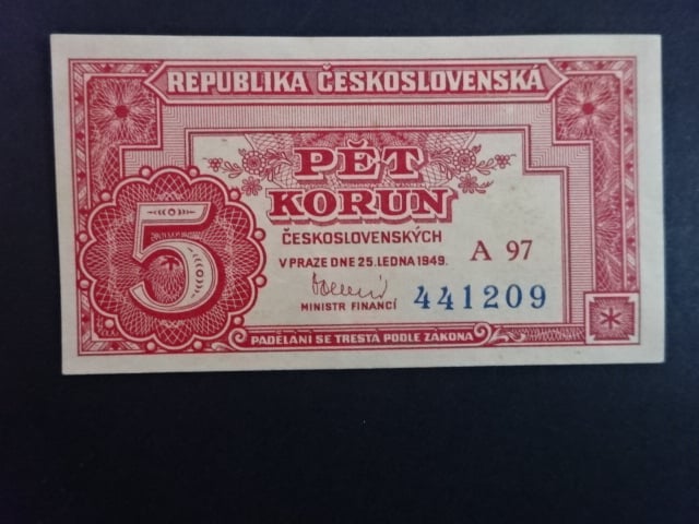 5 Kčs 25.1.1949 série A 97